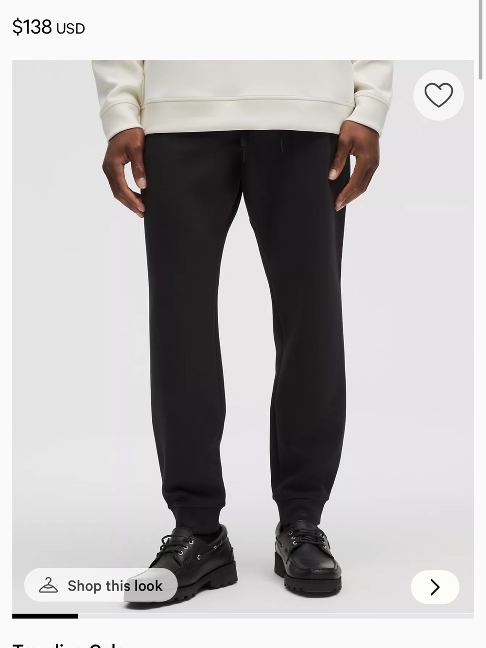 lululemon athletica Black Men's Smooth Spacer Jogger Sweatpants